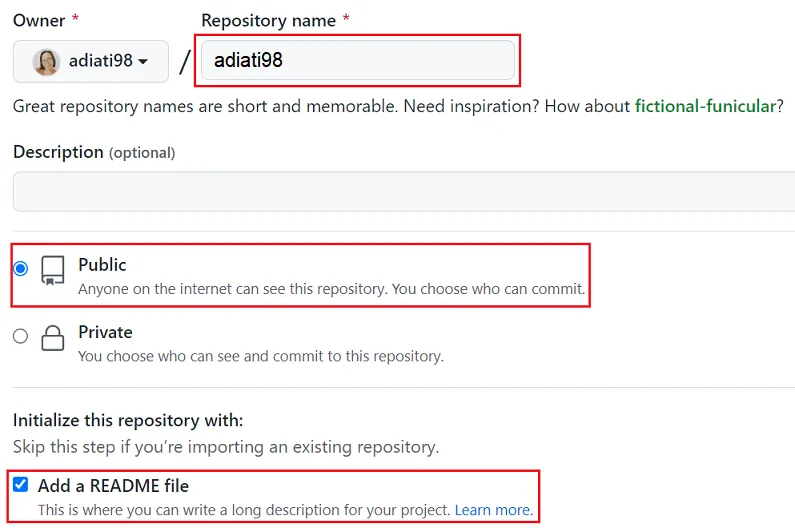 Create new repository form